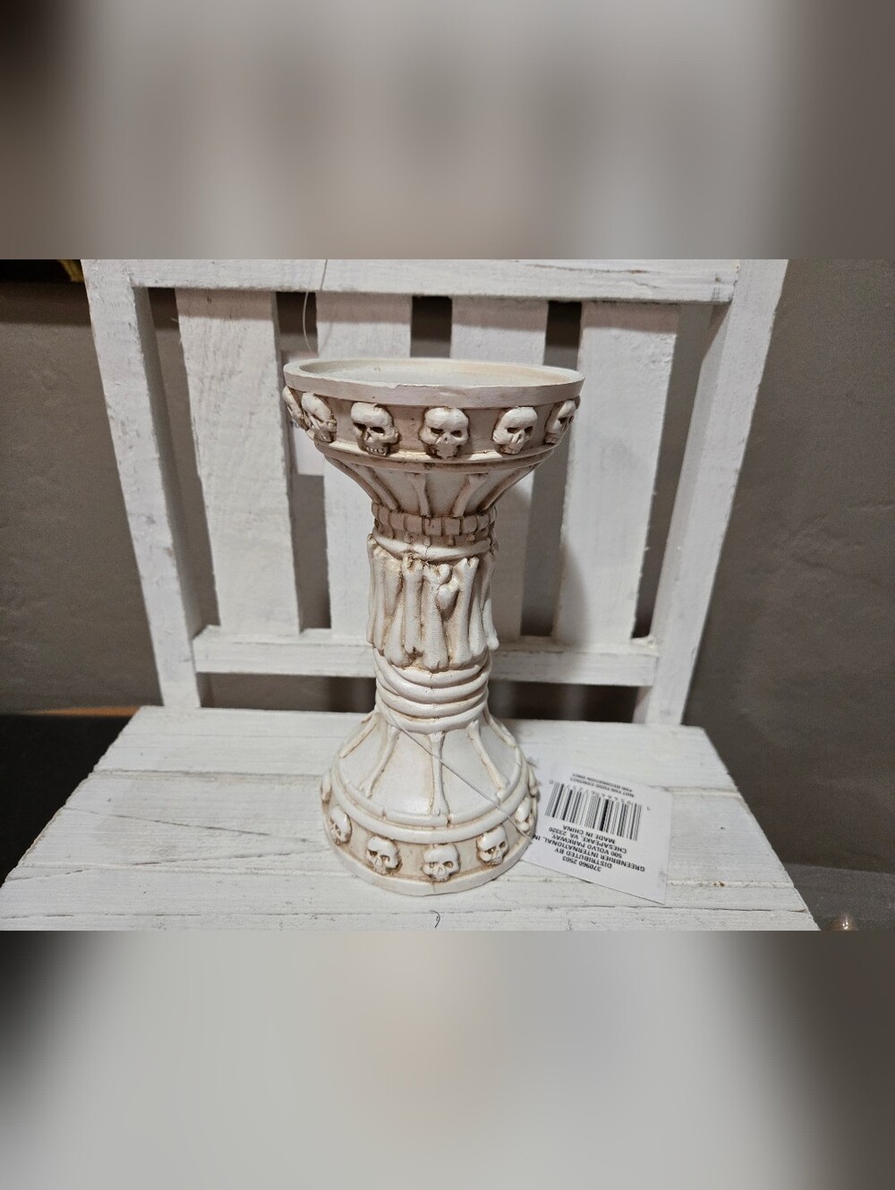 Skeleton Bones Pillar Candle Holder